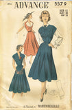 1950s Vintage Advance Sewing Pattern 5579 Jumper Dress w Detachable Sleeves 30 B - Vintage4me2