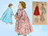 1950s Vintage Advance Sewing Pattern 5590 Toddler Girls Flared Housecoat Size 2