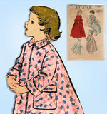 1950s Vintage Advance Sewing Pattern 5590 Toddler Girls Flared Housecoat Size 2