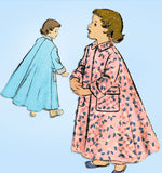 1950s Vintage Advance Sewing Pattern 5590 Toddler Girls Flared Housecoat Size 2