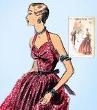 1950s Vintage Advance Sewing Pattern 5660 Misses Evening Gown Halter Style 30 B - Vintage4me2