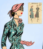 1950s Vintage Advance Sewing Pattern 5737 Misses Cocktail Dress Size 36 Bust - Vintage4me2