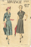 1950s Vintage Advance Sewing Pattern 5737 Misses Cocktail Dress Size 36 Bust - Vintage4me2