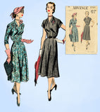 1950s Vintage Advance Sewing Pattern 5737 Misses Cocktail Dress Size 36 Bust - Vintage4me2