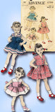 1950s Vintage Advance Sewing Pattern 5799 Cute Toddler Girls Sun Dress Size 6