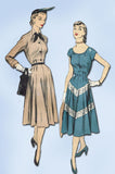 1950s Vintage Advance Sewing Pattern 5848 Misses Shirtwaist Dress Size 14 32 B