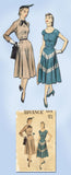 1950s Vintage Advance Sewing Pattern 5848 Misses Shirtwaist Dress Size 14 32 B