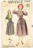Advance 5868: 1950s Uncut Misses Day Dress Sz 35 B Vintage Sewing Pattern - Vintage4me2