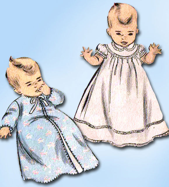 1950s Vintage Advance Sewing Pattern 5879 Sweet Infant Baby Layette Set ORIG