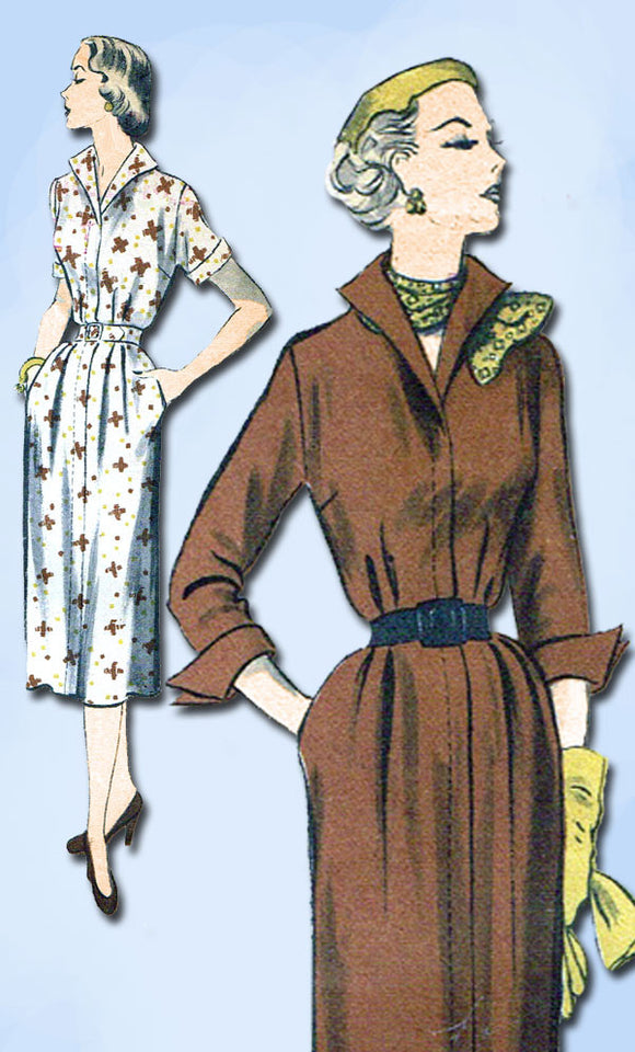 1950s Vintage Advance Sewing Pattern 5897 Misses Street Dress Size 18 36B