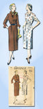 1950s Vintage Advance Sewing Pattern 5897 Misses Street Dress Size 18 36B