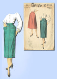 1950s Vintage Advance Sewing Pattern 5912 Thin and Full Misses Skirts Size 24 W