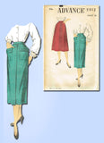1950s Vintage Advance Sewing Pattern 5912 Misses Day Skirt 2 Styles Size 26 W -Vintage4me2