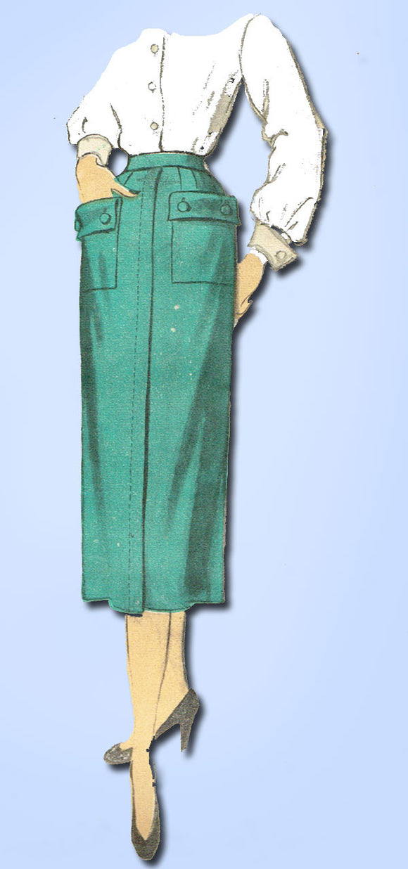 1950s Vintage Advance Sewing Pattern 5912 Thin and Full Misses Skirts Size 24 W