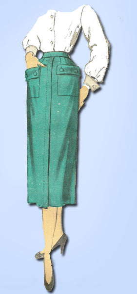 1950s Vintage Advance Sewing Pattern 5912 Thin and Full Misses Skirts Size 24 W