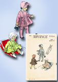 1950s Vintage Advance Sewing Pattern 5934 Baby Girls Coat and Bonnet Size 1