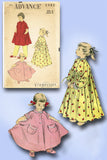 1950s Vintage Advance Sewing Pattern 5982 Little Girls Flared Housecoat Size 10