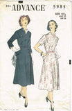 1950s Vintage Advance Sewing Pattern 5983 Misses Afternoon Dress Size 32 B