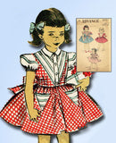 1950s Vintage Advance Sewing Pattern 5991 Toddler Girls Triangle Dress Size 4