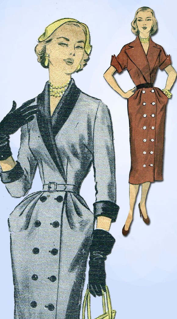 1950s Vintage 1951 Advance Sewing Pattern 5996 Gorgeous Misses Dress Size 12