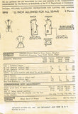 1950s Vintage Misses Easy Cobbler Apron 1952 Advance Sewing Pattern 5998 Size M