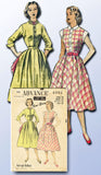 1950s Vintage Advance Sewing Pattern 6002 Uncut Misses Shirtwaist Dress Sz 32 B