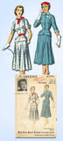 1950s Vintage Advance Sewing Pattern 6004 Uncut Designer 2 Pc Dress Size 16 34B