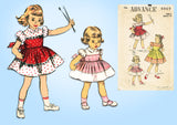 1950s Vintage Advance Pattern 6009 Sweet Todder Girls Pieced Dress Size 6