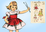 1950s Vintage Advance Pattern 6009 Sweet Todder Girls Pieced Dress Size 6