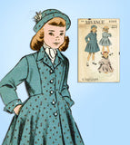 1950s Vintage Advance Sewing Pattern 6060 Uncut Toddler Girls Flared Coat Size 6