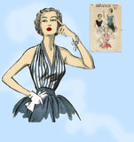 Advance 6085: 1950s Sexy Misses Halter Top Blouse Set 32B Vintage Sewing Pattern