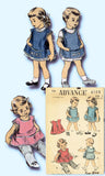 1950s Original Vintage Advance Pattern 6108 Uncut Toddlers His Hers Play Apron 2