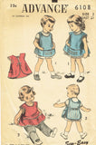 1950s Original Vintage Advance Pattern 6108 Uncut Toddlers His Hers Play Apron 2
