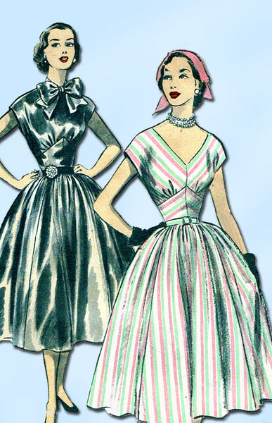 1950s Vintage Advance Sewing Pattern 6118 Misses Cocktail Dress Size 14 32 Bust