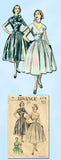 1950s Vintage Advance Sewing Pattern 6118 Misses Cocktail Dress Size 14 32 Bust
