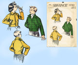 1950s Vintage Advance Sewing Pattern 6162 Cute Uncut Kids Bomber Jacket Sz 10