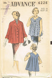 1950s Original Vintage Advance Sewing Pattern 6226 Misses Swingback Coat Sz 33 B