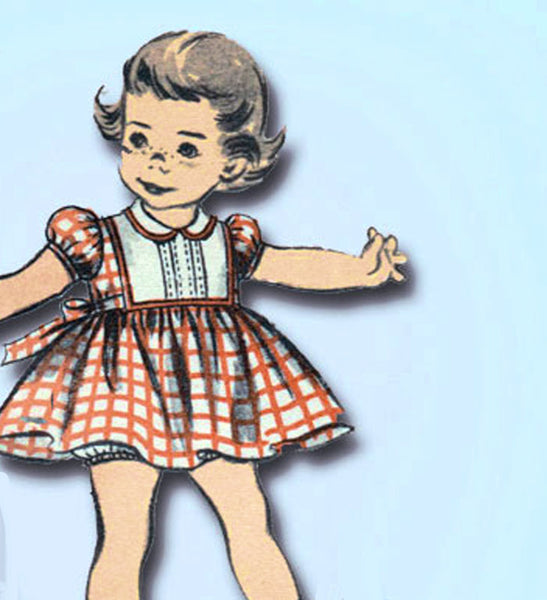 1950s Original Vintage Advance Sewing Pattern 6236 Baby Girls Dress Size 6 mos - Vintage4me2