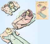 Advance 6239: 1940s Cute Infants Layette w Sleeper Vintage Sewing Pattern