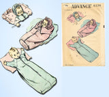 Advance 6239: 1940s Cute Infants Layette w Sleeper Vintage Sewing Pattern