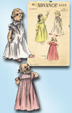 1950s Vintage Advance Sewing Pattern 6259 Cute Toddler Girl's Nightgown Size 4