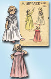 1950s Vintage Advance Sewing Pattern 6259 Uncut Toddler Girl's Nightgown Size 6