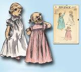1950s Vintage Advance Sewing Pattern 6259 Little Girls Nightgown Size 8 26B
