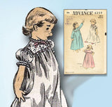 1950s Vintage Advance Sewing Pattern 6259 Little Girls Nightgown Size 8 26B