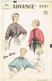 1950s Vintage Advance Sewing Pattern 6281 Uncut Bolero or Bedjacket Sz 36 38 B