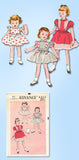 1950s Vintage Advance Sewing Pattern 6350 Uncut Toddler Girls Dress Size 2 21B