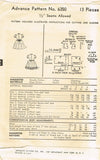 1950s Vintage Advance Sewing Pattern 6350 Uncut Toddler Girls Dress Size 2 21B