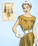1950s Vintage Advance Sewing Pattern 6367 Stunning Misses Sun Dress Size 30 Bust - Vintage4me2