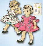 1950s Vintage Advance Sewing Pattern 6422 Darling Baby Dress & Panties Size 1 - Vintage4me2