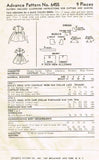 1950s Vintage Advance Sewing Pattern 6455 Toddler Girls Party Dress Size 4 23B